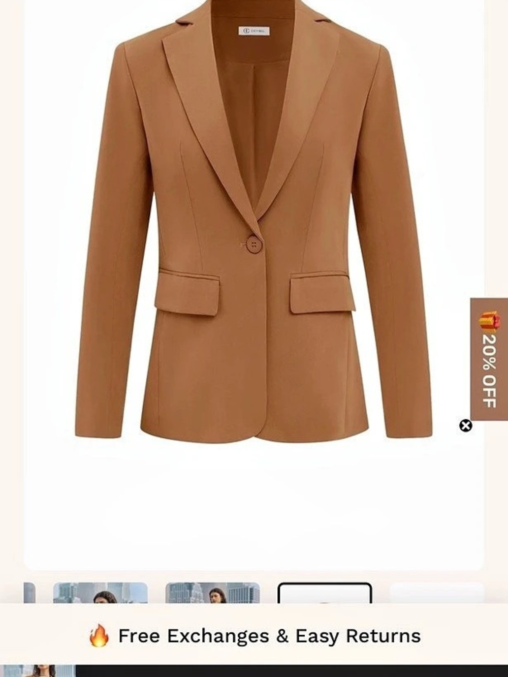 Cicy Bell Womens Brown Casual Blazer Women's Brown Blazer Medium NWT